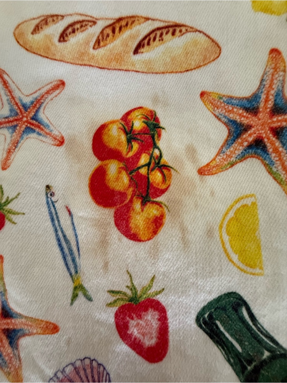 Oat NY 0/25 Wide-Leg Bottoms with Fruit & Sea Motif - Picture 6 of 7